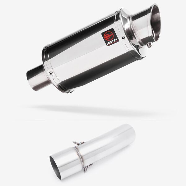 Lextek Stainless Steel YP4 Stubby Exhaust 200mm with Link Pipe for BMW F800 GS (08-19) GT (13-19)
