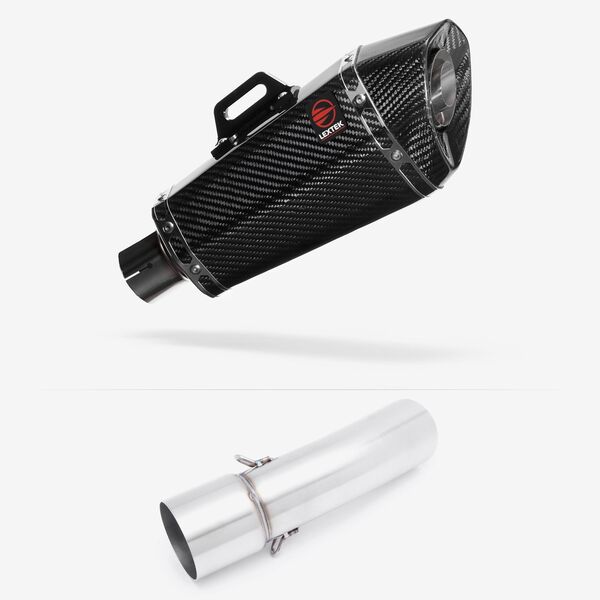 Lextek Carbon Fibre XP8C Exhaust 210mm with Link Pipe for BMW F800 GS (08-19) GT (13-19)