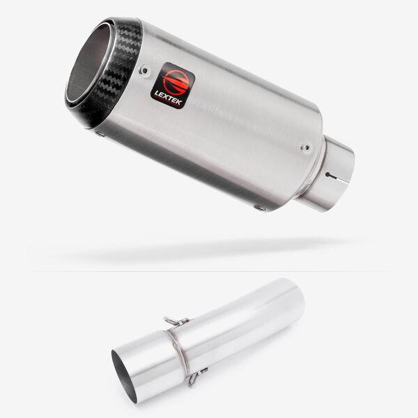 Lextek Matt Stainless Steel CP1 150mm Exhaust with Link Pipe for BMW F800 GS (08-19) GT (13-19)