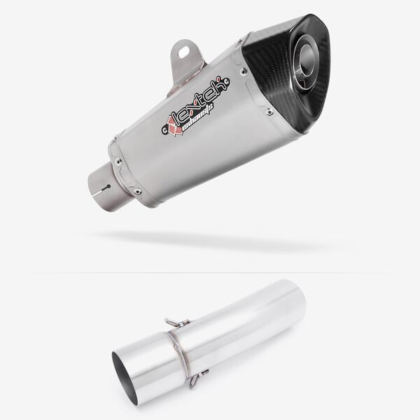 Lextek Stainless Steel XP10 Matt Exhaust 210mm with Link Pipe for BMW F800 GS (08-19) GT (13-19)