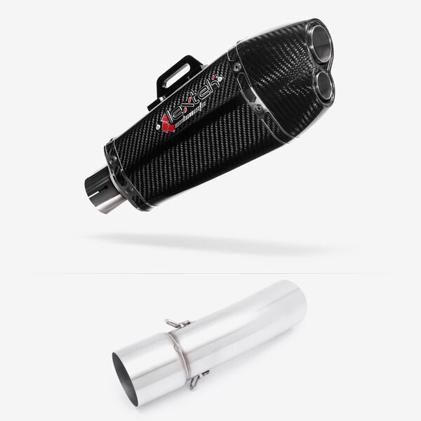 Lextek Carbon Fibre XP13C Exhaust 210mm with Link Pipe for BMW F800 GS (08-19) GT (13-19)