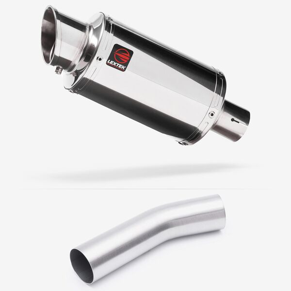 Lextek Stainless Steel YP4 Stubby Exhaust 200mm with Link Pipe for Kawasaki ZX-10R Ninja (08-10)