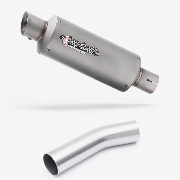 Lextek Stainless Steel GP1 Matt GP Stubby Exhaust 240mm with Link Pipe