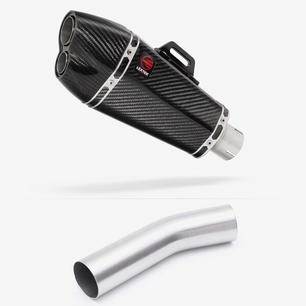 Lextek Carbon Fibre XP13C 210mm Exhaust with Link Pipe for Kawasaki ZX-10R Ninja (08-10)