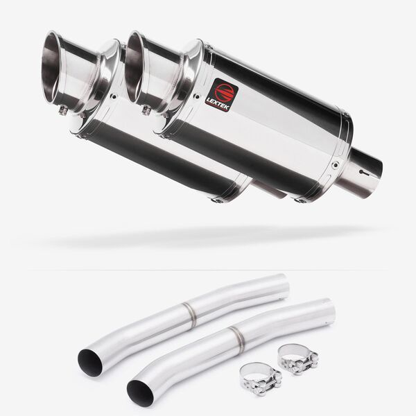 Lextek Stainless Steel YP4 Stubby Exhaust 200mm with Link Pipes
