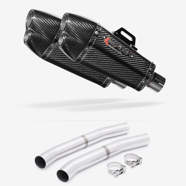 Lextek Carbon Fibre XP13C Exhaust 210mm with Link Pipes for Suzuki GSX 1300 R Hayabusa (08-17)