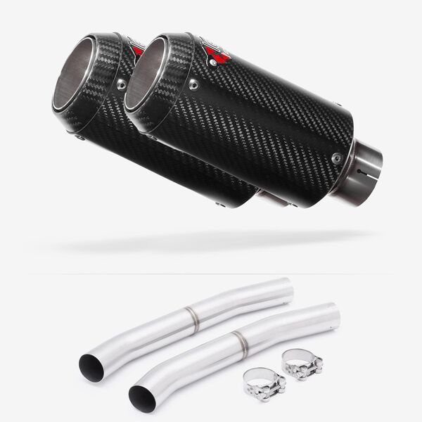 Lextek Carbon Fibre CP8C Exhaust 150mm with Link Pipes for Suzuki GSX 1300 R Hayabusa (08-17)