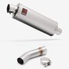 Lextek Stainless Steel OP1 Matt Exhaust 350mm with Link Pipe for Suzuki SV650 (03-15)