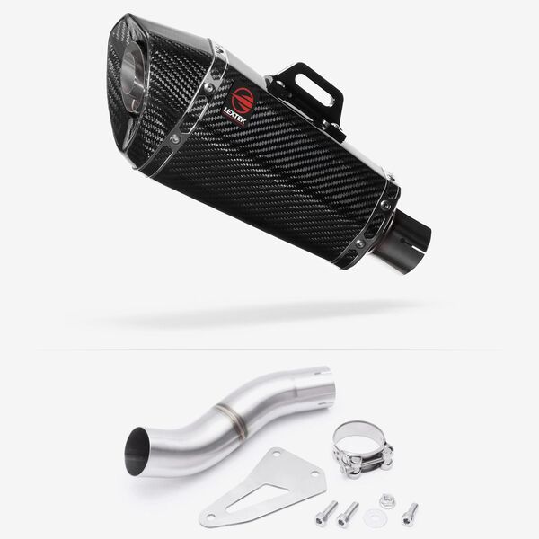 Lextek Carbon Fibre XP8C Exhaust 210mm Low Level with Link Pipe