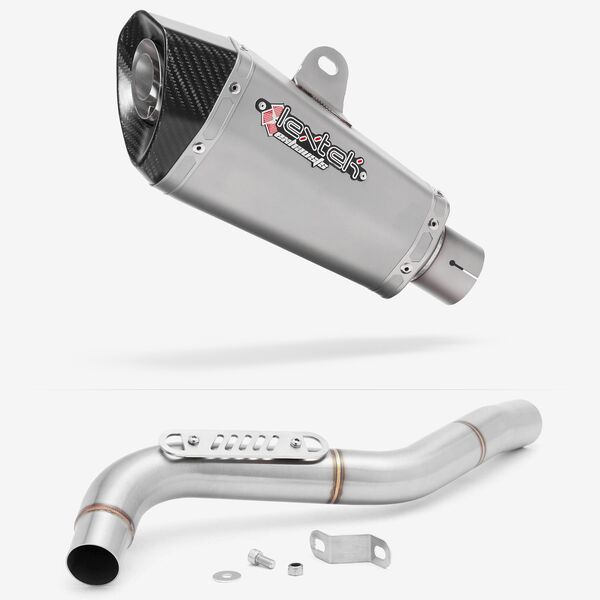 Lextek Stainless Steel XP10 Matt Exhaust 210mm with Link Pipe for Triumph Tiger 1050 (07-12)