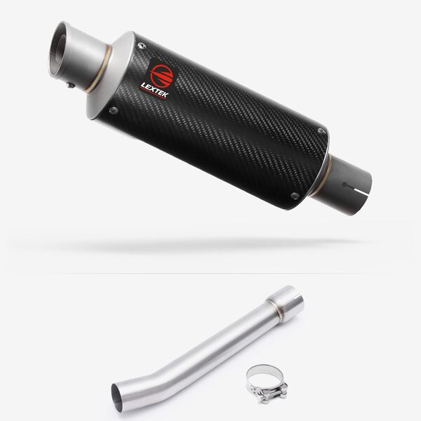 Lextek Carbon Fibre GP8C GP Stubby Exhaust 240mm with Link Pipe for Yamaha FZS 1000 (00-05)