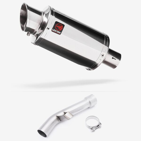 Lextek Stainless Steel YP4 Stubby Exhaust 200mm with Link Pipe for Yamaha FZ1 (06-15)