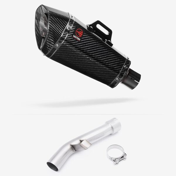 Lextek Carbon Fibre XP8C Exhaust 210mm with Link Pipe for Yamaha FZ1 (06-15)