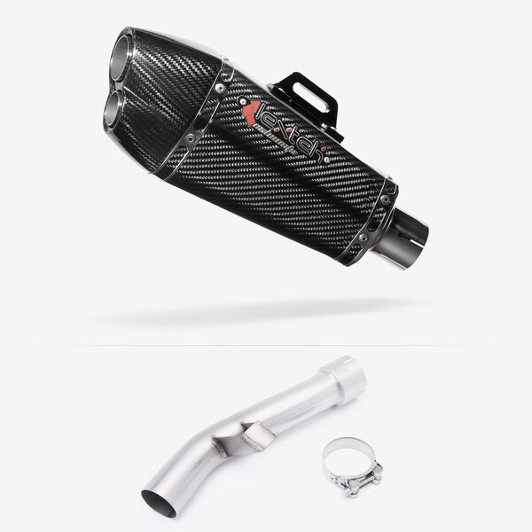 Lextek Carbon Fibre XP13C Exhaust 210mm with Link Pipe for Yamaha FZ1 (06-15)