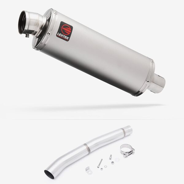 Lextek Stainless Steel OP1 Matt Exhaust 350mm with Link Pipe for Yamaha YZF R6 (06-16)
