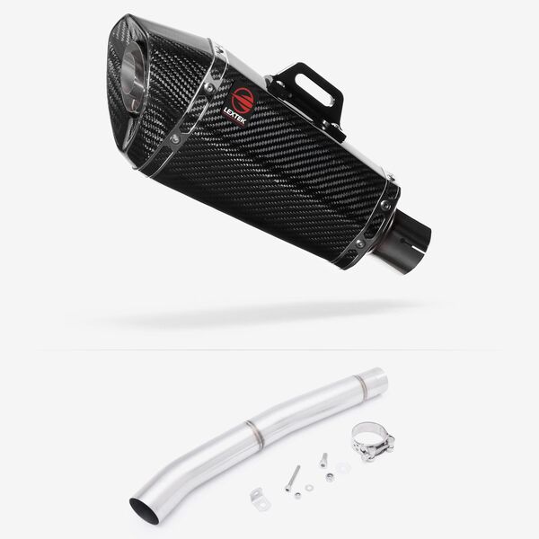 Lextek Carbon Fibre XP8C Exhaust 210mm with Link Pipe for Yamaha YZF R6 (06-16)