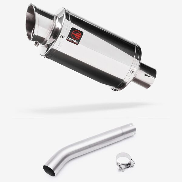 Lextek Stainless Steel YP4 Stubby Exhaust 200mm with Link Pipe