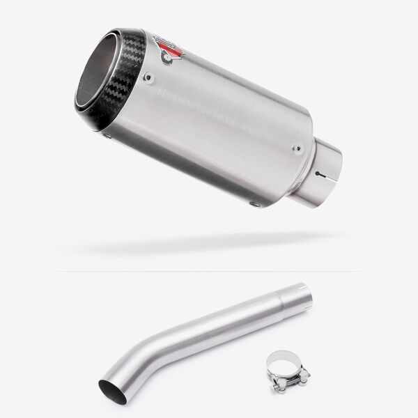 Lextek Stainless Steel CP1 Matt Carbon Tip Exhaust 150mm with Link Pipe