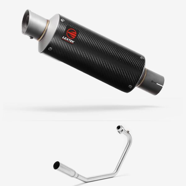 Lextek Carbon Fibre GP8C GP Stubby Exhaust System 240mm for Lexmoto Venom / Viper 125