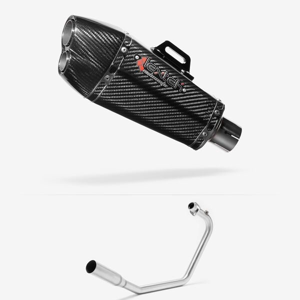 Lextek Carbon Fibre XP13C Exhaust System 210mm for Lexmoto Venom / Viper 125