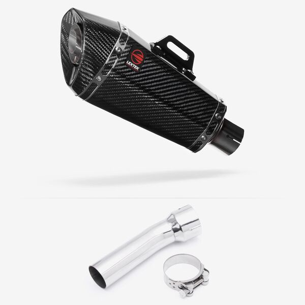 Lextek Carbon Fibre XP8C Exhaust 210mm with Link Pipe for BMW R 1200 GS (13-18)