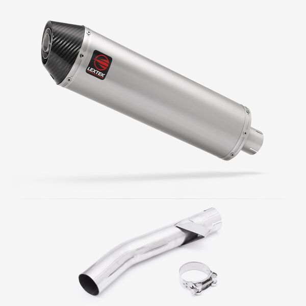 Lextek Brushed Stainless Steel RP1 400mm Exhaust with Link Pipe for Yamaha FZS 600 Fazer (97-03)