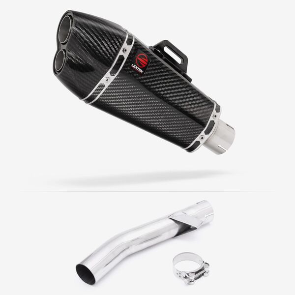 Lextek Carbon Fibre XP13C 210mm Exhaust with Link Pipe for Yamaha FZS 600 Fazer (97-03)