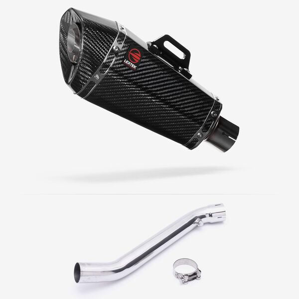 Lextek Carbon Fibre XP8C Exhaust 210mm with Link Pipe for Kawasaki ZX-10R Ninja (17- )
