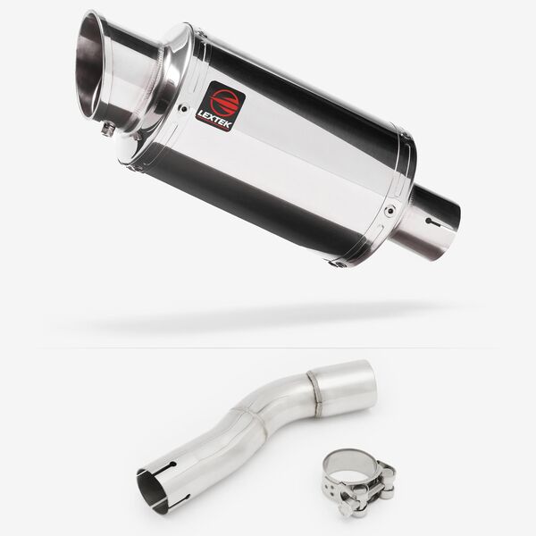 Lextek Stainless Steel YP4 Stubby Exhaust 200mm with Link Pipe for Honda CMX500 Rebel (17-19)