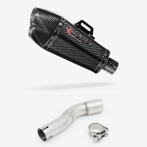 Lextek XP13C Carbon Fibre Exhaust 210mm with Link Pipe for Honda CMX500 Rebel (17-19)