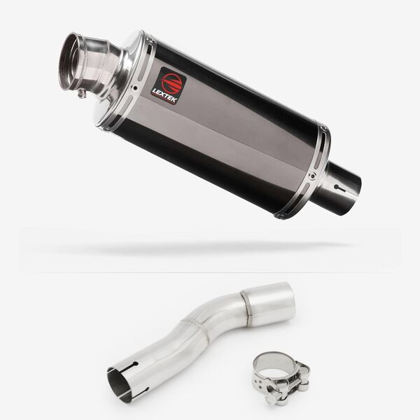 Lextek OP16 Dark Tint Stainless Exhaust 250mm with Link Pipe for Honda CMX500 Rebel (17-19)