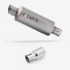 Lextek Stainless Steel GP1 Matt GP Stubby Exhaust 240mm with Link Pipe for Piaggio MP3 500 (07-15)