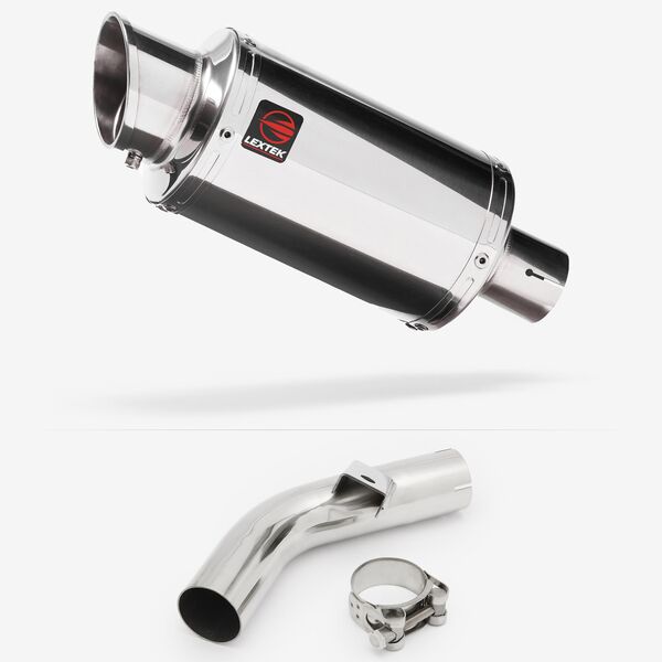 Lextek Stainless Steel YP4 Stubby Exhaust 200mm with Link Pipe