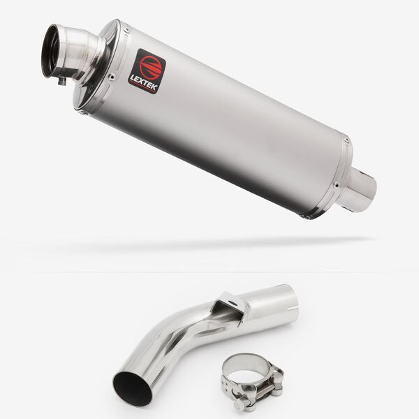 Lextek Stainless Steel OP1 Matt Exhaust 350mm with Link Pipe for Honda VFR800 X Crossrunner (11-14)