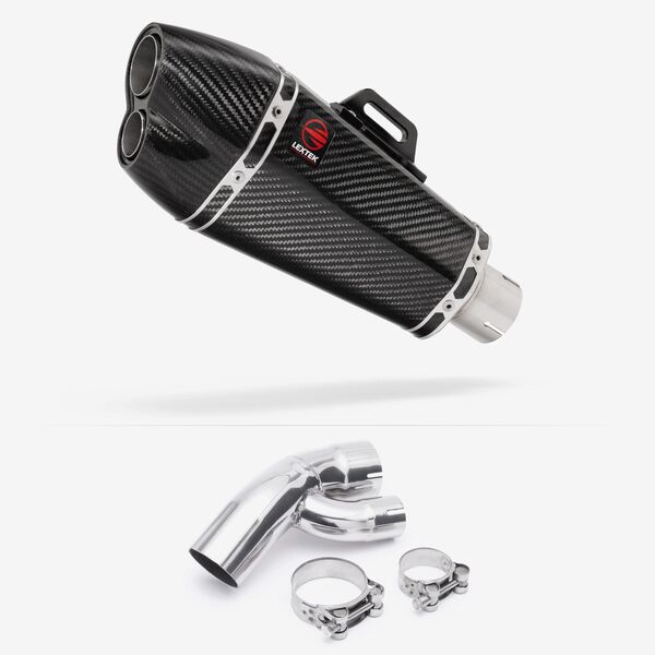 Lextek Carbon Fibre XP13C 210mm Exhaust with Link Pipe for BMW S1000 XR (15-19)