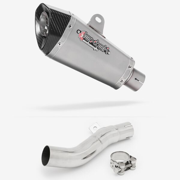 Lextek XP10 Matt S/Steel Exhaust 210mm with Link Pipe for Honda CB500 F/X (13-20)