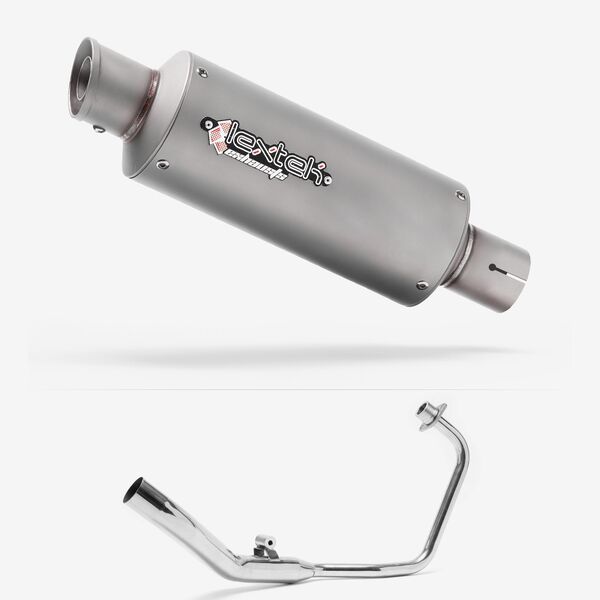 Lextek GP1 Matt S/Steel GP Stubby Exhaust System 240mm for Lexmoto XTR S 125