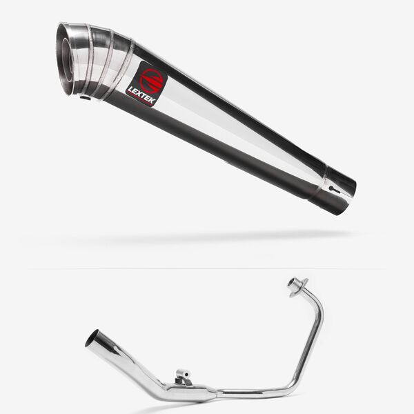 Lextek Stainless Steel MP4 Megaphone Exhaust System 300mm for Lexmoto XTR S 125