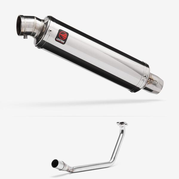 Lextek Stainless Steel RR4 Round Exhaust System 400mm for Honda SES 125-4 (05-15)