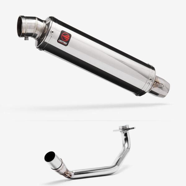 Lextek Stainless Steel RR4 Round Exhaust System 400mm for Yamaha NXC 125 CYGNUS (04-12)
