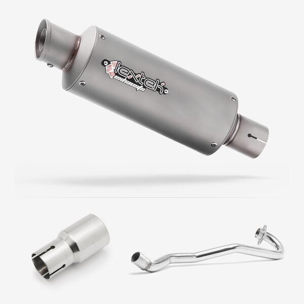 Lextek Stainless Steel GP1 Matt GP Stubby Exhaust System 240mm for Lexmoto Adrenaline (EFI) 125