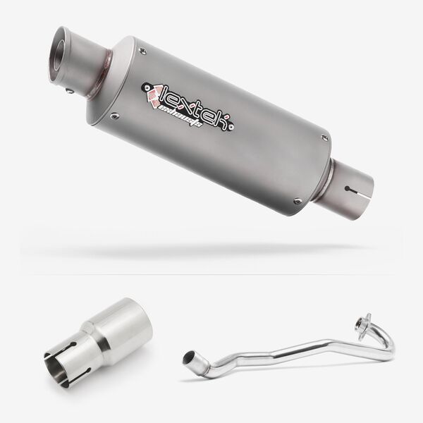 Lextek GP1 Matt S/Steel GP Stubby Exhaust System 240mm for Lexmoto Adrenaline (EFI) 125