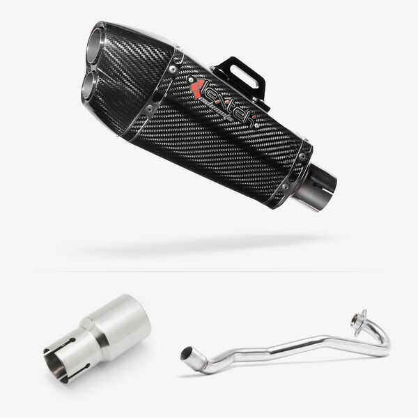 Lextek XP13C Carbon Fibre Exhaust System 210mm for Lexmoto Adrenaline (EFI) 125