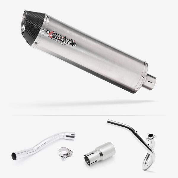 Lextek RP1 Gloss S/Steel Oval Exhaust System 400mm for Pulse XF250GY (06-15)