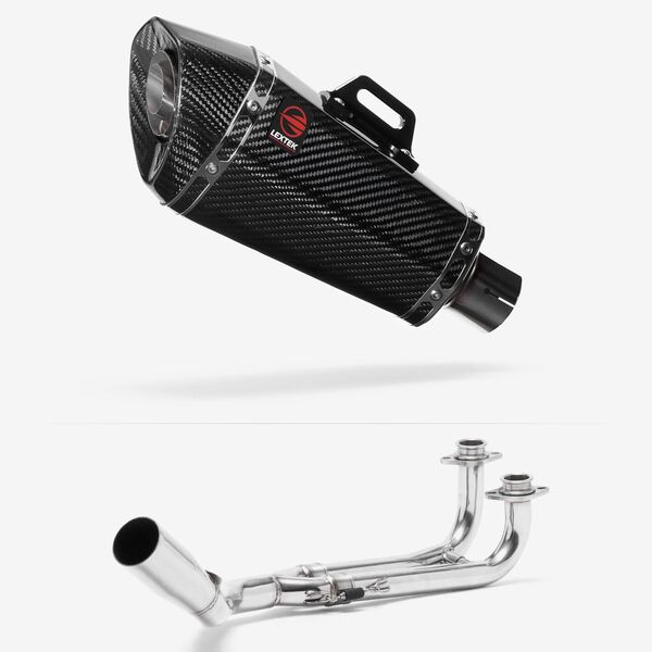 Lextek Carbon Fibre XP8C 210mm Exhaust System for Yamaha T-Max 500/530 (12-17)
