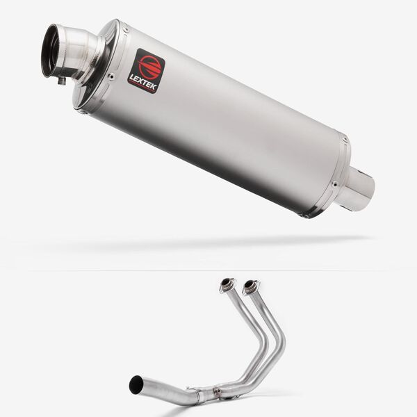 Lextek Stainless Steel OP1 Matt Exhaust System 350mm High Level for Yamaha MT-07/XSR 700 (14-22)