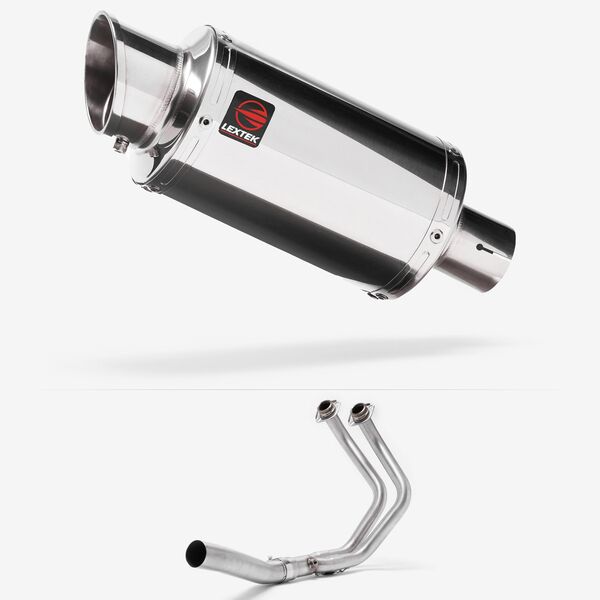 Lextek Stainless Steel YP4 Stubby Exhaust System 200mm High Level for Yamaha MT-07/XSR 700 (14-22)