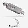 Lextek GP1 Matt S/Steel GP Stubby Exhaust 240mm High Level for Yamaha MT-07/XSR 700 (14-22)