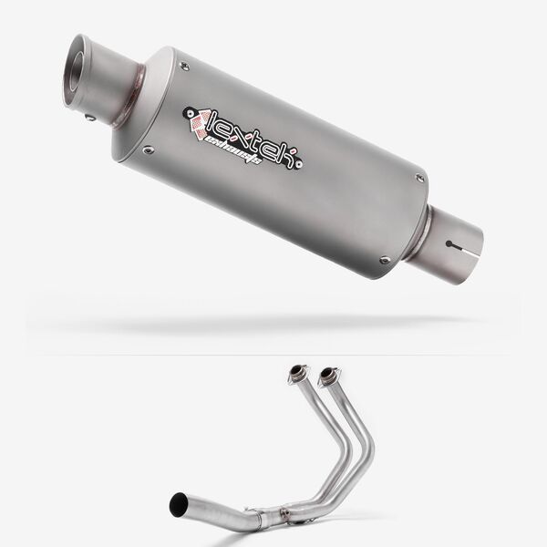 Lextek Stainless Steel GP1 Matt GP Stubby Exhaust 240mm High Level for Yamaha MT-07/XSR 700 (14-22)