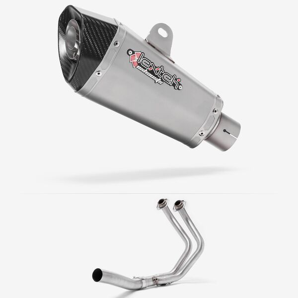 Lextek XP10 Matt S/Steel Exhaust System 210mm High Level for Yamaha MT-07/XSR 700 (14-22)